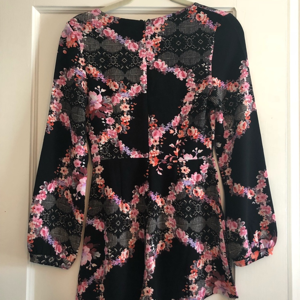 Floral Black Romper